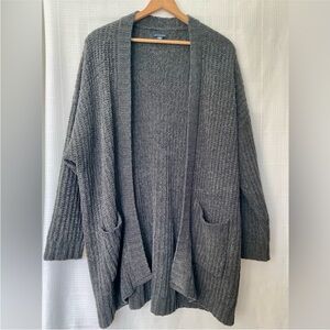 American Eagle Outfitters Dark Gray Knit Cardigan